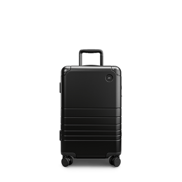 Front view of Aluminum Carry-On Plus in Caviar Black